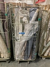 CAGE OF ASSORTED ROLLS OF FABRIC TO INCLUDE TONAL WEAVE MOSS GREEN - 10.8M (CAGE NOT INCLUDED) (KERBSIDE PALLET DELIVERY)