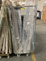 CAGE OF ASSORTED ROLLS OF FABRIC TO INCLUDE EASY CLEAN CHUNKY CHENILLE NAVY - 5M (CAGE NOT INCLUDED) (KERBSIDE PALLET DELIVERY)