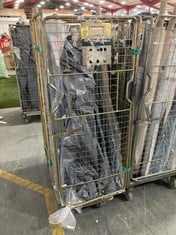 CAGE OF ASSORTED ROLLS OF FABRIC TO INCLUDE EASY CLEAN CHUNKY CHENILLE NATURAL (CAGE NOT INCLUDED) (KERBSIDE PALLET DELIVERY)