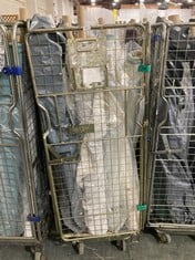 CAGE OF ASSORTED ROLLS OF FABRIC TO INCLUDE EASY CLEAN CHUNKY CHENILLE SEAGRASS (CAGE NOT INCLUDED) (KERBSIDE PALLET DELIVERY)