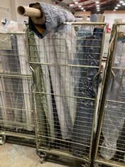 CAGE OF ASSORTED ROLLS OF FABRIC TO INCLUDE SOFT WEAVE TURMERIC (CAGE NOT INCLUDED) (KERBSIDE PALLET DELIVERY)