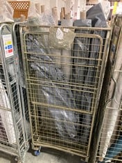 CAGE OF ASSORTED ROLLS OF FABRIC TO INCLUDE SHORT LENGTH KHAKI (CAGE NOT INCLUDED) (KERBSIDE PALLET DELIVERY)