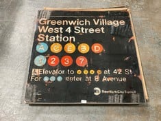 2 X GREENWICH VILLAGE WEST 4 STREET STATION SIGN