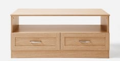 KINGSTON 2 DRAWER STORAGE COFFEE TABLE IN OAK EFFECT - MD422 - RRP £102