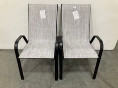 MALAGA SET OF 2 STACKING GARDEN CHAIR IN GREY - SA777