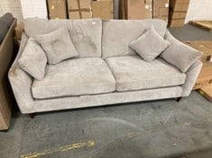 HEPBURN 3 SEATER SOFA IN LIGHT GREY FABRIC - MX040 - RRP £1199