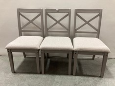 SET OF 3 JULIPA ASHFORD DINING CHAIR IN GREY - XG399 - RRP £269