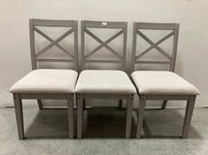 SET OF 3 JULIPA ASHFORD DINING CHAIR IN GREY - XG399 - RRP £269