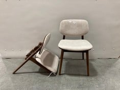 2 X JOHN LEWIS CARA DINING CHAIR IN NATURAL / WALNUT (1 X BROKEN)