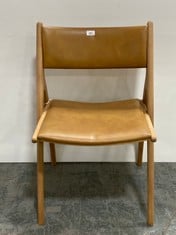 JOHN LEWIS X-RAY LEATHER DINING CHAIR IN TAN - RRP £329