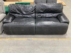 3 SEATER BLACK LEATHER SOFA