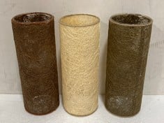 8 X STONE THE CROWS SET OF 3 SMALL VASES - HGT 20CM - TOTAL RRP £240