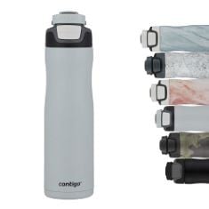 20X ASSORTED BOTTLES TO INCLUDE CONTIGO DRINKING BOTTLE AUTOSEAL CHILL MACAROON, STAINLESS STEEL WATER BOTTLE WITH AUTOSEAL TECHNOLOGY, INSULATED BOTTLE KEEPS BEVERAGES COOL FOR UP TO 28 HOURS, BPA-F