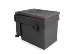 5 X EMUCA - BUILT-IN WASTE BIN FOR CABINET WITH AUTOMATIC LID, 15 L, ANTHRACITE GREY.