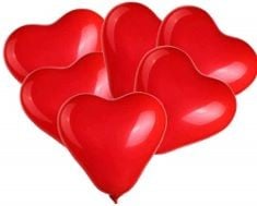 100 X 10PK RED HEART SHAPE BALLOONS -VALENTINES, WEDDING, BIRTHDAY DECORATIONS.