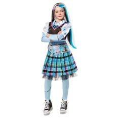 BOX OF ASSORTED FANCY DRESS TO INCLUDE RUBIE'S 1000682S000 FRANKIE STEIN DELUXE CHILD COSTUME MONSTER HIGH KIDS FANCY DRESS, GIRLS, MULTICOLOURED, 7-8 YEARS, RUBIE'S OFFICIAL HARLEY QUINN LADIES JUMP