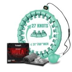 4 X SMART WEIGHTED HULA HOOP, ADJUSTABLE FITNESS EXERCISE WEIGHTED HULA HOOP - 27 DETACHABLE KNOTS/LINK.