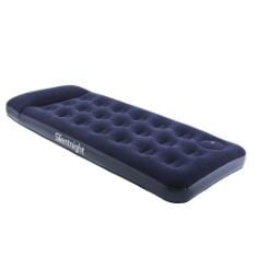 2 X SILENTNIGHT DELUXE SINGLE AIRBED - BLOW UP INFLATABLE CAMPING AIR MATTRESS WITH BUILT-IN FOOT PUMP FOR CAMPING, CARAVANS AND GUEST ROOMS - CAMPING AIR BED FOR ADULTS AND KIDS - SINGLE, BLUE.