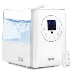 1 X LEVOIT COOL & WARM HUMIDIFIERS ESSENTIAL OIL DIFFUSER FOR LARGE HOME 6L, AUTO MODE, DUAL NOZZLES WITH REMOTE CONTROL, TIMER, CUSTOMIZED RELATIVE HUMIDITY FOR 70㎡ OFFICE ROOM PLANTS, UP TO 60H WHI