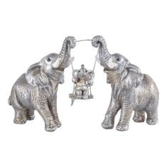 12 X ELEPHANT STATUE.SILVER ELEPHANT DECOR FOR WOMEN,MOM GIFTS.ELEPHANT FIGURINES BRINGS GOOD LUCK, HEALTH, STRENGTH.DECORATION ORNAMENTS FOR LIVING ROOM,TABLE CENTERPIECE, SHELF, OFFICE DECOR (SILVE