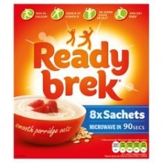 20 X READY BREK SMOOTH BREAKFAST PORRIDGE OATS SACHETS, 30 G (PACK OF 8) BB: 22/02/2025.