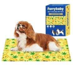 X19 FURRYBABY SELF COOLING PET MATS IN ASSORTED SIZES TO INCLUDE DOG COOL MAT, DOGS SELF COOLING GEL MAT PADS PET COOL BEDS (MEDIUM (50X65CM), PINEAPPLE COOLING MAT).