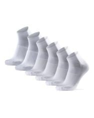 22 X DANISH ENDURANCE 3 PACK LOW-CUT CYCLING SOCKS, ANKLE LENGTH, BREATHABLE FOR MEN & WOMEN, MULTICOLOR (1XWHITE, 2XWHITE/BLACK), 3-5.