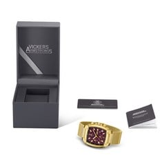 VICKERS ARMSTRONG LIMITED EDITION HAND ASSEMBLED BEACON WATCH IN GOLD RED RRP £505. VICKERS ARMSTRONG LIMITED EDITION HAND ASSEMBLED BEACON WATCH IN GOLD RED RRP £505