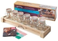 8 X KILNER SPICE JAR SET FOR STORING SPICES AND HERBS, LIME.