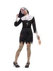 X12 ASSORTED FANCY DRESS TO INCLUDE SMIFFYS ZOMBIE SISTER COSTUME, BLACK DRESS, HEADPIECE, BELT & CROSS NECKLACE, HALLOWEEN ADULT FANCY DRESS, HALLOWEEN DRESS UP COSTUMES, RUBIES 66680 COLONIAL FELT