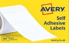 96 X AVERY ADDRESS MAILING LABELS ON A ROLL, 250 PER ROLL, (AL01), WHITE.