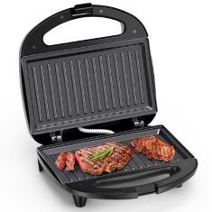 X19 ASSORTED ITEMS TO INCLUDE SNAILAR 2 SLICE SANDWICH TOASTER WITH GRILL PLATES, NON-STICK, PFOA FREE, COOL TOUCH HANDLE, 750W, BLACK.