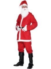 X14 ASSORTED FANCY DRESS TO INCLUDE SMIFFYS MEN'S DELUXE SANTA SUIT COSTUME, FATHER CHRISTMAS OUTFIT WITH JACKET, TROUSERS, BEARD, HAT & BELT, PERFECT FOR CHRISTMAS FANCY DRESS & HOLIDAY PARTIES, SAN