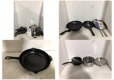 APPROX 6 X ASSORTED KITCHEN PANS TO INCLUDE NINJA ZERO-STICK ESSENTIAL 28CM FRYING PAN