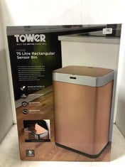 TOWER COPPER 75 LITRE RECTANGULAR SENSOR BIN RRP- £119