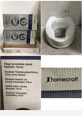 4 X ASSORTED TOILET SEATS TO INCLUDE HOMECRAFT SAVANAH RAISED TOILET SEAT