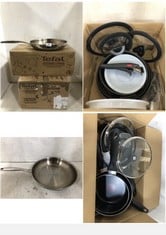 3 X ASSORTED PANS TO INCLUDE TEFAL SET 5PCS G6 ORIGINS MARBLE