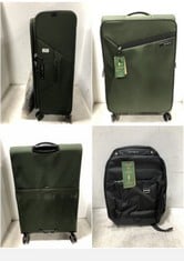 SAMSONITE LITEBEAM TRAVEL CASE OLIVE GREEN FABRIC SPINNER 77/28 TO INCLUDE SAMSONITE LAPTOP BACKPACK BLACK