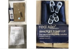 RED KITE SLEEPTIGHT TRAVEL COT TO INCLUDE TUTTI BAMBINI COZEE BEDSIDE CRIB TOTAL RRP- £230