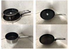 3 X ASSORTED KITCHEN PANS TO INCLUDE TEFAL STAINLESS STEEL FRYING PAN