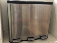 JOHN LEWIS 60L 3 SECTION RECYCLER POLISH STAINLESS STEEL RRP- £110