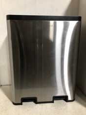 JOHN LEWIS 60L 2 SECTION RECYCLER BIN POLISHED STAINLESS STEEL RRP- £100