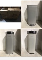 3 X ASSORTED JOHN LEWIS BINS TO INCLUDE TOUCH TOP 40L BIN STAINLESS STEEL