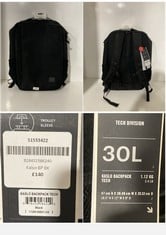 HERSHEL KASLO 30L BACKPACK BLACK RRP- £140W