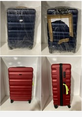 2 X ASSORTED JOHN LEWIS TRAVEL CASES HARDSHELLS SPINNERS, 1 X MEDIUM NAVY BLUE, 1 X MEDIUM/LARGE RED