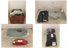 BOX OF APPROX 20 X ASSORTED ADULT CLOTHING TO INCLUDE NEW LOOK RIB BALLOON SLEEVE TURTLE NECK KNIT JUMPER LIGHT GREY SIZE M