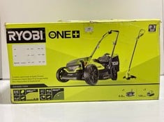 RYOBI ONE+ 18V CORDLESS LAWNMOWER & GRASS TRIMMER RRP- £219.99