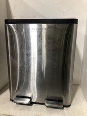 JOHN LEWIS 60L 2 SECTION RECYCLER BIN POLISHED STAINLESS STEEL RRP- £100