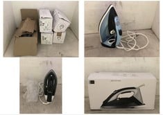 5 X ASSORTED STEAM IRONS TO INCLUDE PHILIPS 700 SERIES STEAMGLIDE PLUS