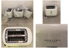 3 X JOHN LEWIS ANYDAY 2-SLICE TOASTER WHITE/GREY